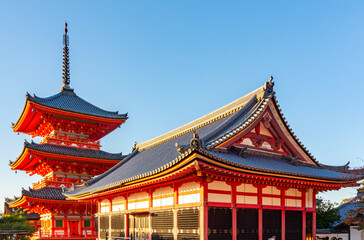 Fototapeta premium Pagoda of Kiyomizu-dera Temple in Kyoto, Japan