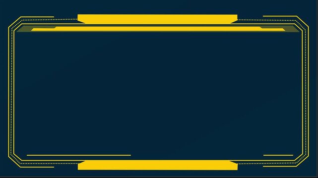 HUD futuristic video frame animation with green square tech border 4K alpha channel GUI digital overlay
