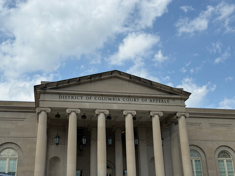 Neoclassical facade of the District of Columbia Court of Appeals - Washington, District of Columbia, USA - July 28, 2026