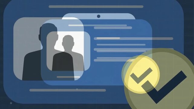 Personal identification or digital ID concept. ID card symbol animation. Identification card icon. personal information icon and black background