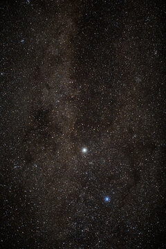 Southern Hemisphere Milky Way with bright stars in a dark night sky