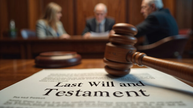 Last Will Testament During Court Probate Hearing Process