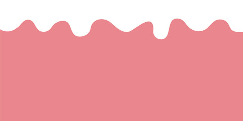 Pink liquid dripping down on a flat surface representing melted strawberry ice cream or paint © Apurba
