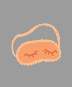 Cozy sleep mask animation with cute closed eyes illustration