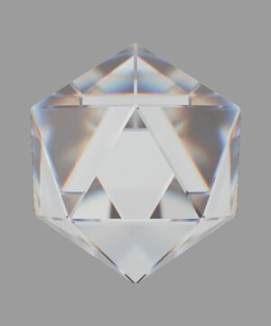 3D crystal polyhedron and diamond geometric shape motion graphics animation