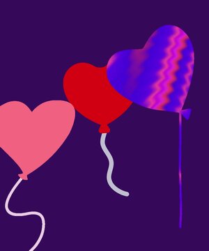 theree love ballon