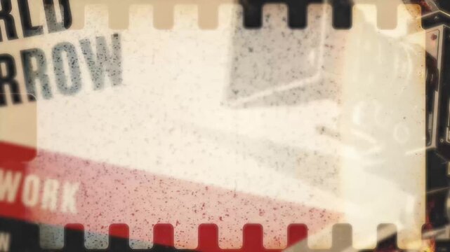 Old Film Label Animation. High quality 4k footage