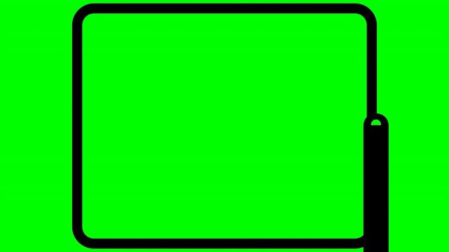 Gesture swiping from right edge on green screen icon animation