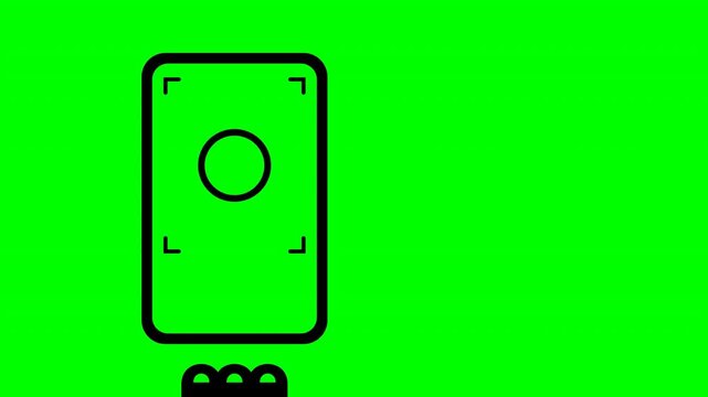 Three finger swipe down hand gesture icon on green screen