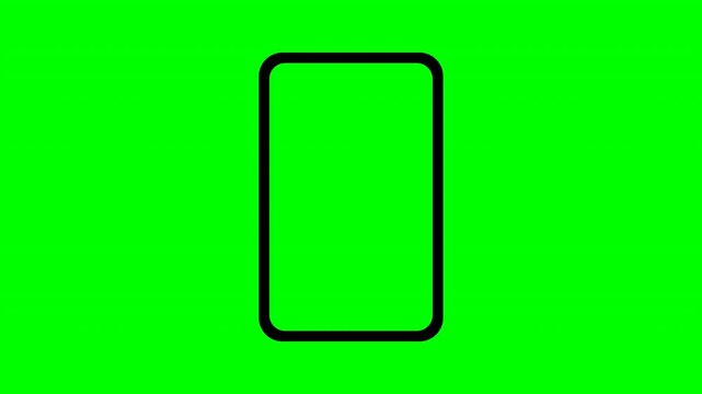 Smartphone icon with sensor shake animation on green screen