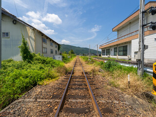 八頭町を通る若桜鉄道若桜線の線路 © しょこまろん