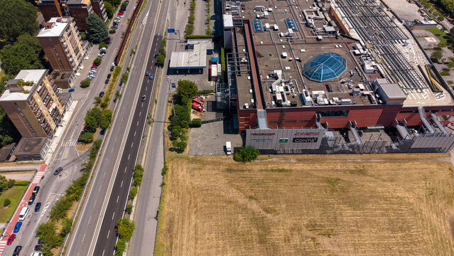 Shopping Center Aerial View In Milan, Peschiera Borromeo, Italy
