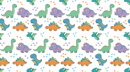 Cute cartoon dinosaurs pattern © Maliya