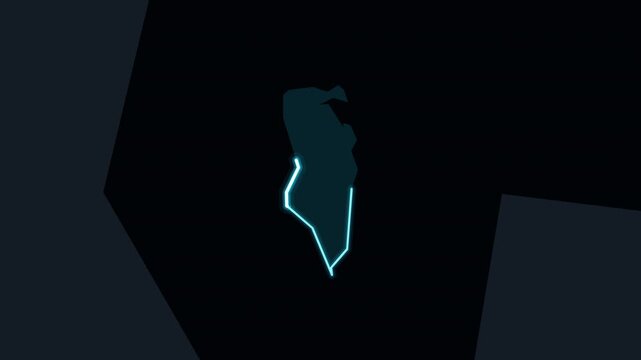 Bahrain Highlighted on World Map with Glowing Zoom Animation