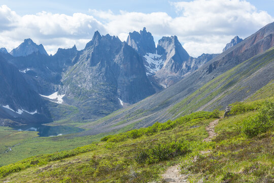 Mountains in polar tundra