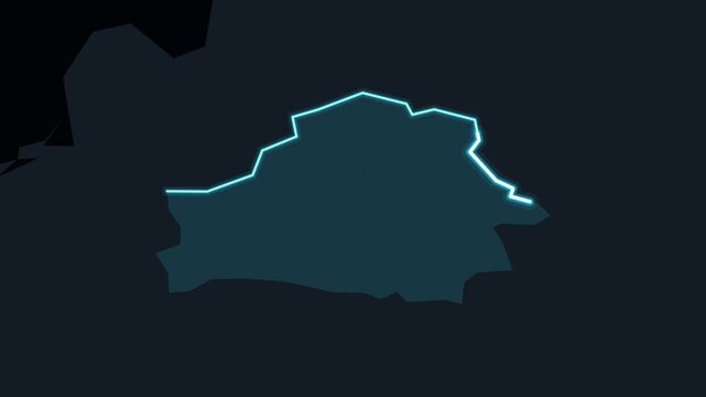 Belarus Highlighted on World Map with Glowing Zoom Animation