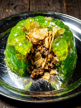 Hyperrealistic bizarre sensory fusion dessert