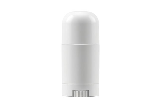 Rounded white deodorant stick container
