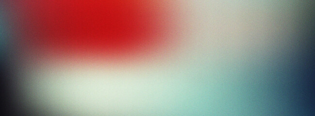 Dynamic abstract color transition featuring a vibrant red spot blending into cool blue and white tones with subtle grain © Tanjina