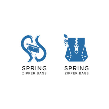 Spring-themed zipper bag logos with elegant and modern design elements