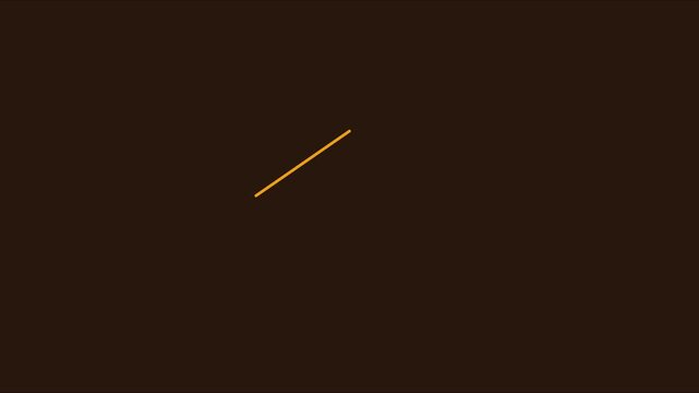 Minimalist gold line abstract 4k background, animation on dark, brown backdrop