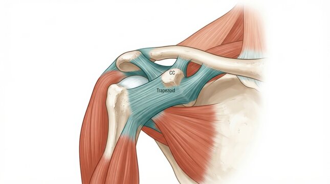 The acromioclavicular joint and ligaments. It focuses on joint anatomy relevant to sports medicine.