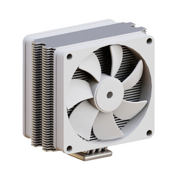 CPU Cooler Fan: A modern CPU cooler with an integrated fan and heatsink, designed for efficient heat dissipation in computer systems.