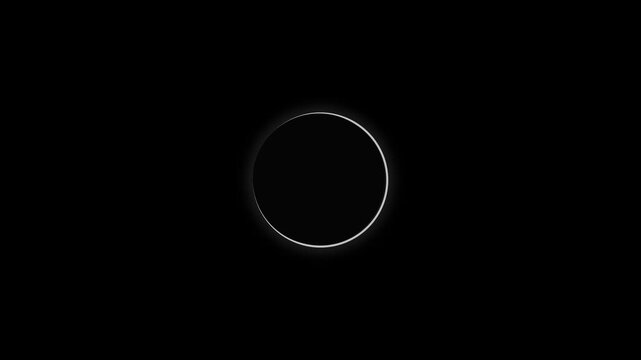 Minimalist loading circle animation with glowing progress indicator on 4k black background
