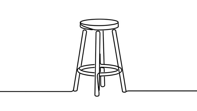 Minimalist stool illustration on white background.