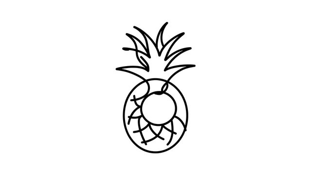 Minimalist pineapple icon on white background.