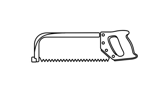 Hand saw tool illustration on white background.