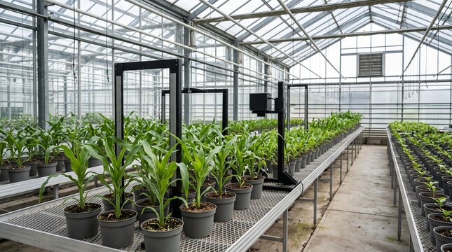 Controlled greenhouse for crop trait phenotyping