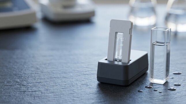 Portable biosensor testing a clean water sample