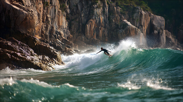 men doing sport in the sea 