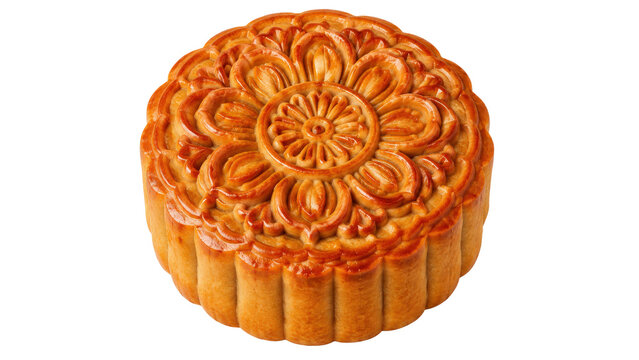 Mooncake Pastry for Mid Autumn Festival on Transparent Background