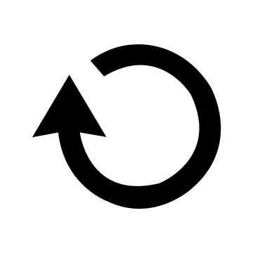 Black circular arrow icon representing recycling renewal or continuous loop processes