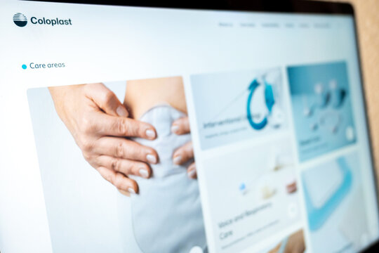 Mexico city, mexico, 03 03 2026, coloplast medical company website showing care areas for ostomy