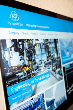Mexico city, mexico, 03 03 2026, thyssenkrupp engineering company website screen display