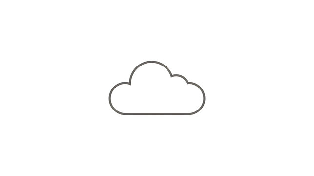 Minimalist cloud icon. Simple weather symbol for digital interface design.