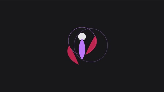 Minimalist abstract motion animation with geometric shapes and circles 4k