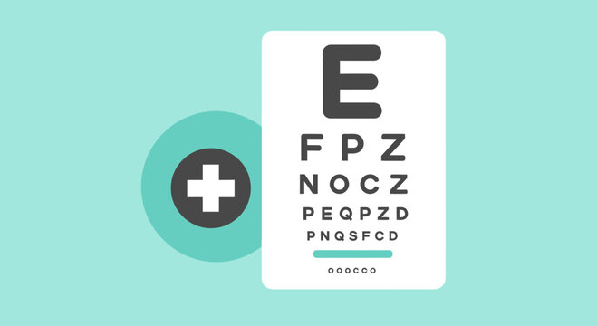 Minimalist Eye Chart and Medical Icon Aesthetic for Healthcare Concepts and Designs