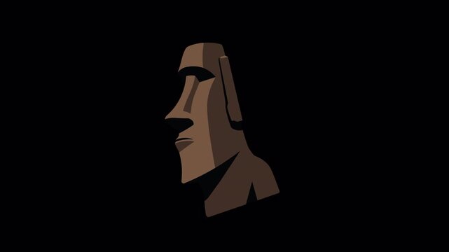 Swinging Moai Statue Meme Animation Alpha Channel Seamless Loop 4K