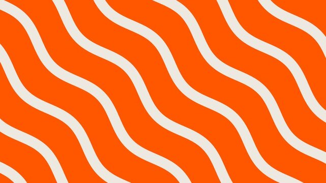 Abstract Orange Wavy Stripe Pattern Background with Seamless Flowing Curved Lines