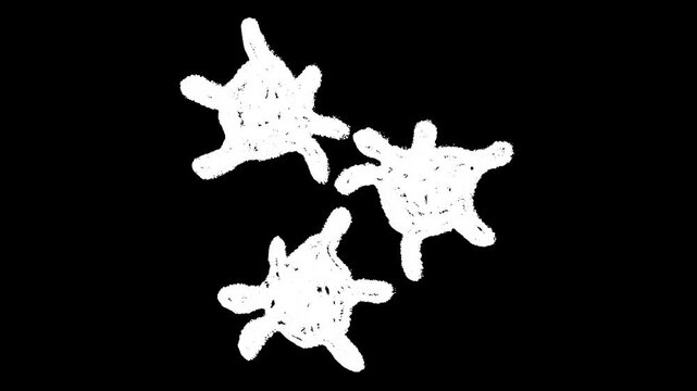 Hand-drawn white chalk Platelets blood cell drawing icon on alpha