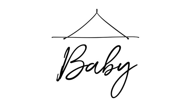 Minimalist baby logo on white background.