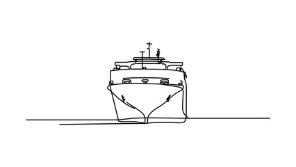 Fototapeta premium Large cruise ship illustration white background.