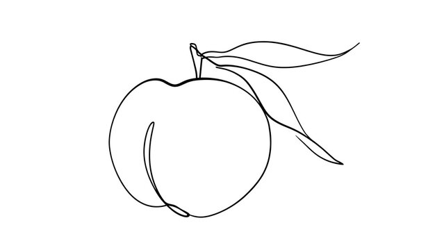 Minimalist peach line drawing white background.