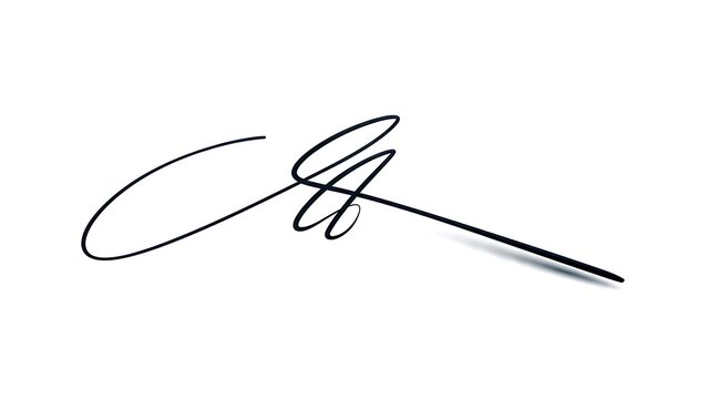 Elegant cursive signature on white background.