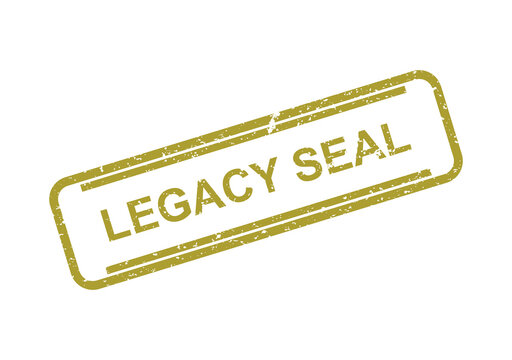 Yellow vintage legacy seal stamp with text illustration