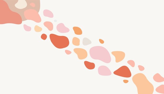 Abstract background with organic pastel shapes and warm earth tones